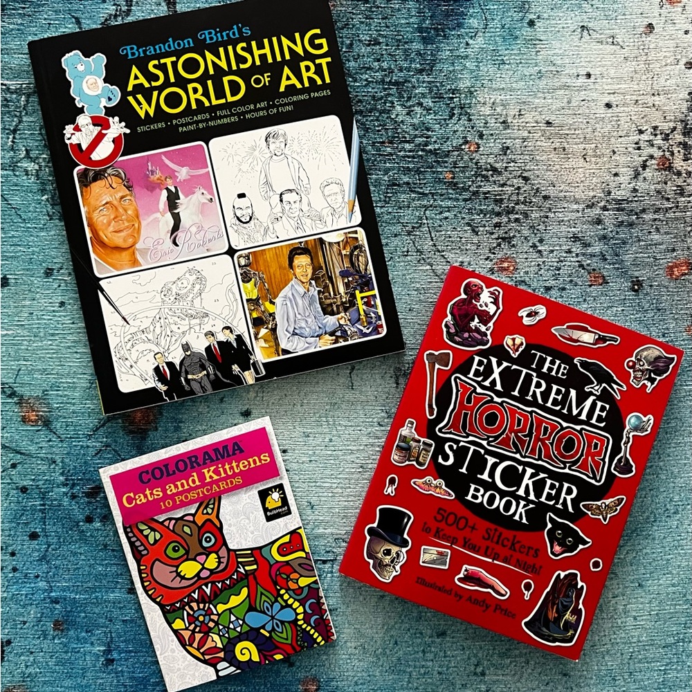 Three fun books coloring and stickers